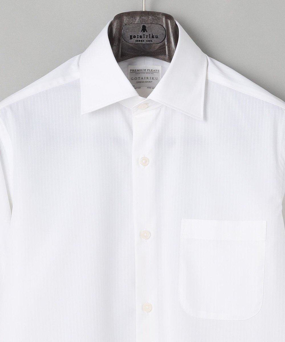 GOTAIRIKU 【形態安定】PREMIUMPLEATS_セミワイドカラー _織柄_通年ドレスシャツ(25年春夏モデル) 