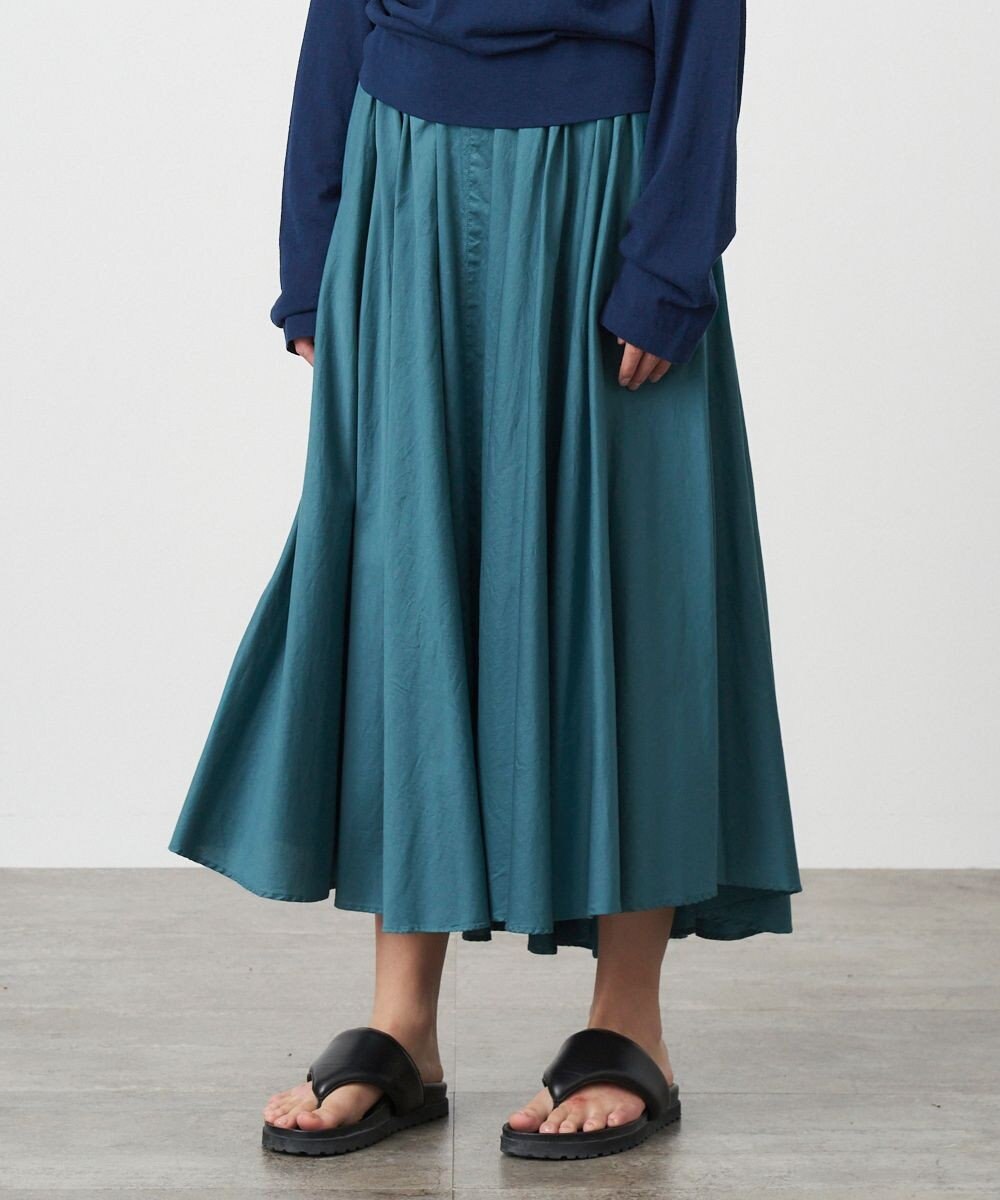 ATON MICRO COTTON SATIN | ギャザースカート 