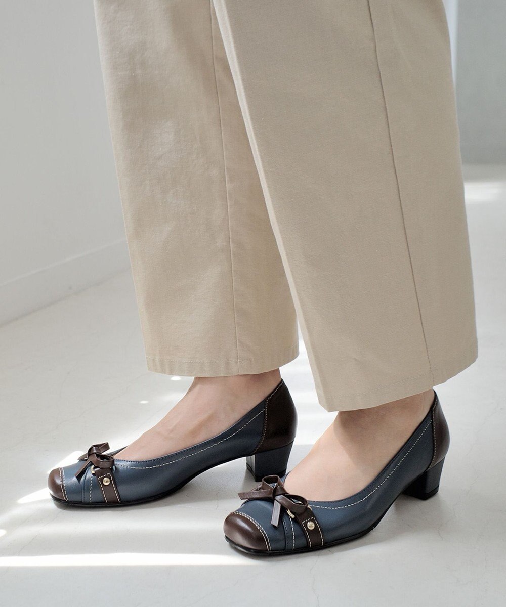 Pointer 日本製 本革リボン付きパンプス 
