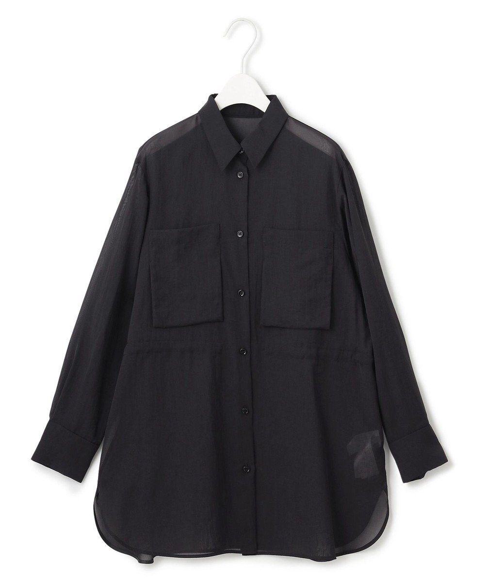 ICB L 【洗える】 PlaXシアーオーガンジー シャツ 