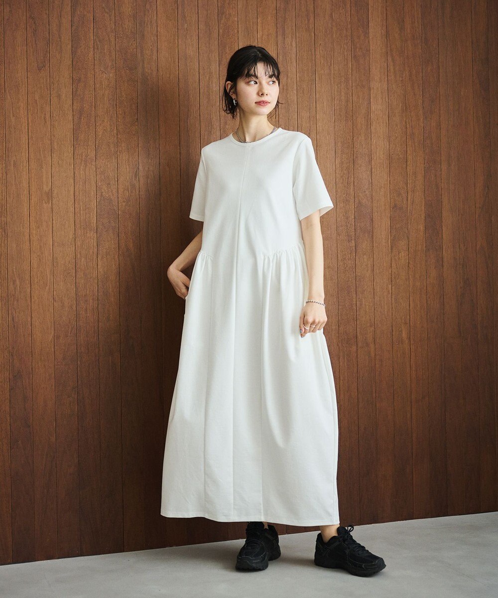 #Newans 【洗える】コクーンシルエットロングワンピース 