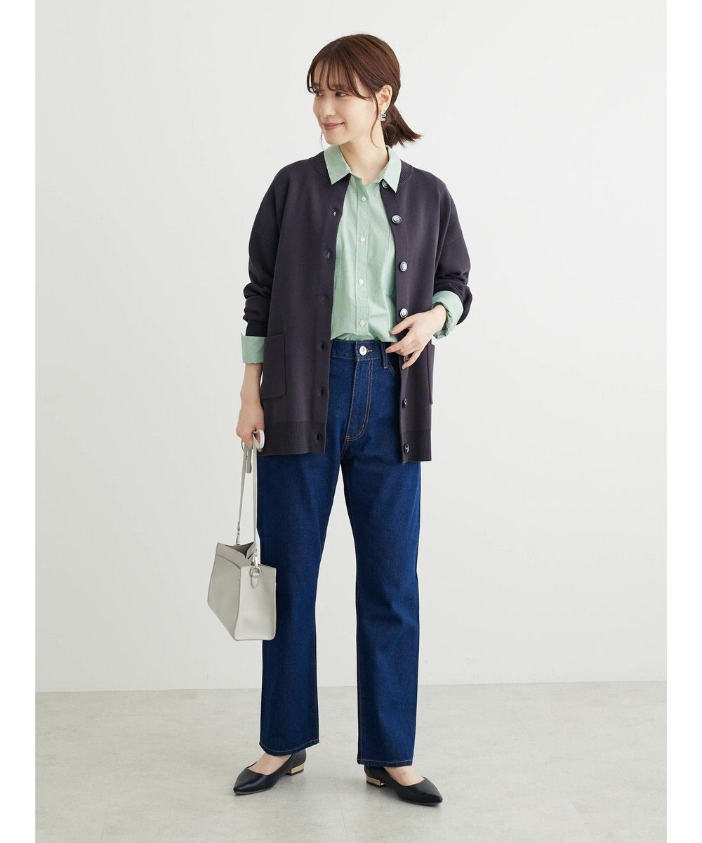 Green Parks 胸元ポケットイージーケアストライプシャツ 