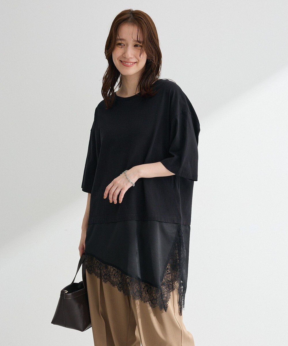 Green Parks レースドッキングＴシャツ 
