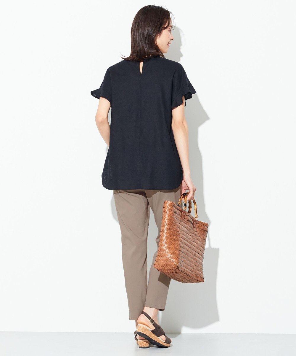 ANY 【洗える】ライトリネンクロスフレアスリーブ ブラウス 