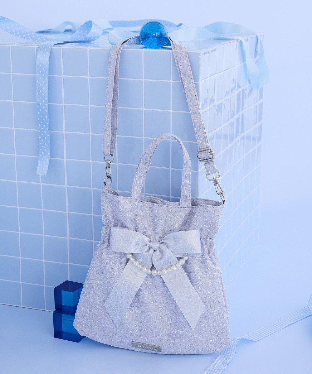 Maison de FLEUR ブルーマニアリボン２Ｗａｙトートバッグ 