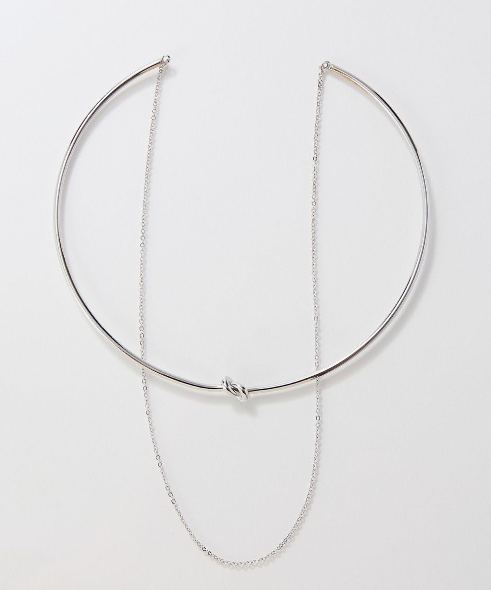 Phoebe ノットラインレイヤードチョーカー　シルバー/ネックレス/ネックカフ/36cm 