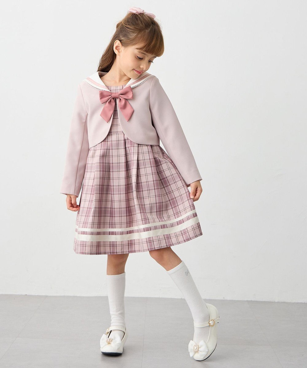 ANY KIDS 【2点セット】セーラージャケット+チェックワンピース 