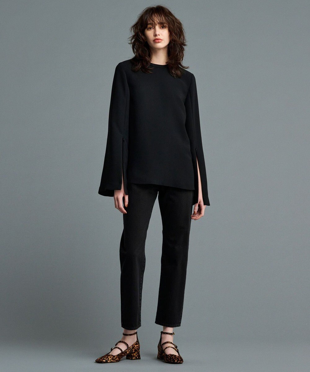 uncrave 【防シワ・洗濯機洗い可】ウォッシャブルダブルクロス スリットスリーブ ブラウス（uncrave STANDARD） 