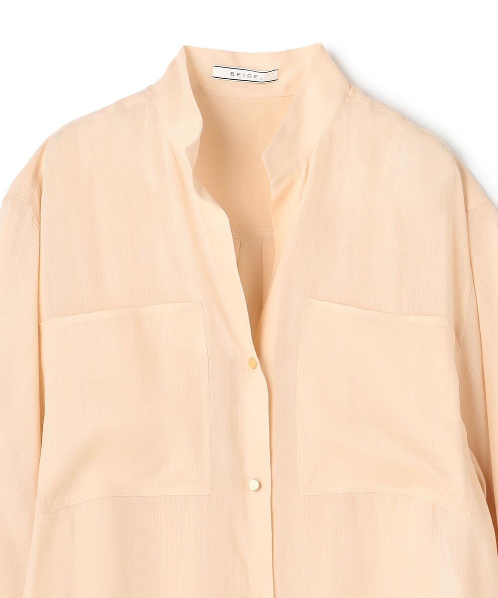 BEIGE， PAULINE / リネンヴィスコースオーバーサイズロングシャツ 