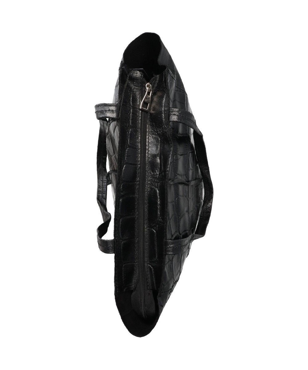 INTER-CHAUSSURES 【ANDREA CARDONE ITALI】ファスナー付き型押しレザートートバッグ 