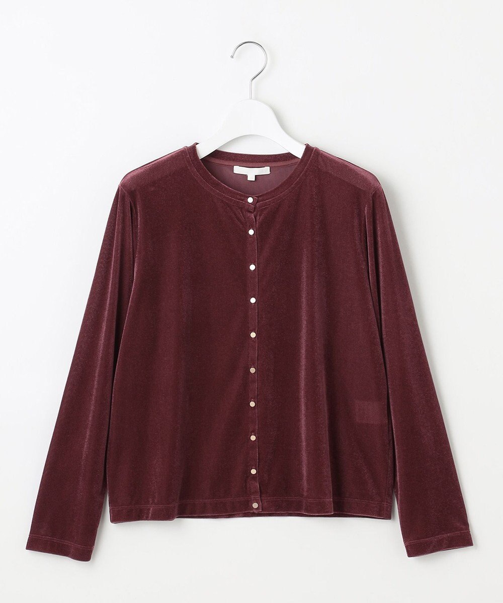 自由区 L シアーベロア カーディガン 