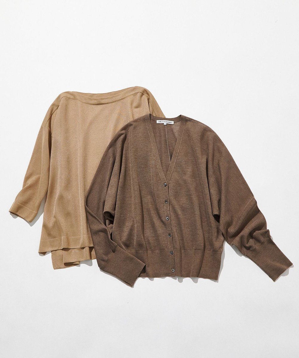 23区 【新色追加】シャイニーシアー ニット カーディガン 