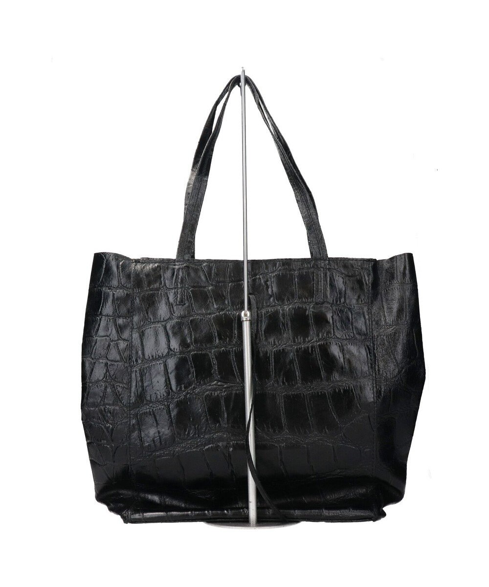 INTER-CHAUSSURES 【ANDREA CARDONE ITALI】ファスナー付き型押しレザートートバッグ 