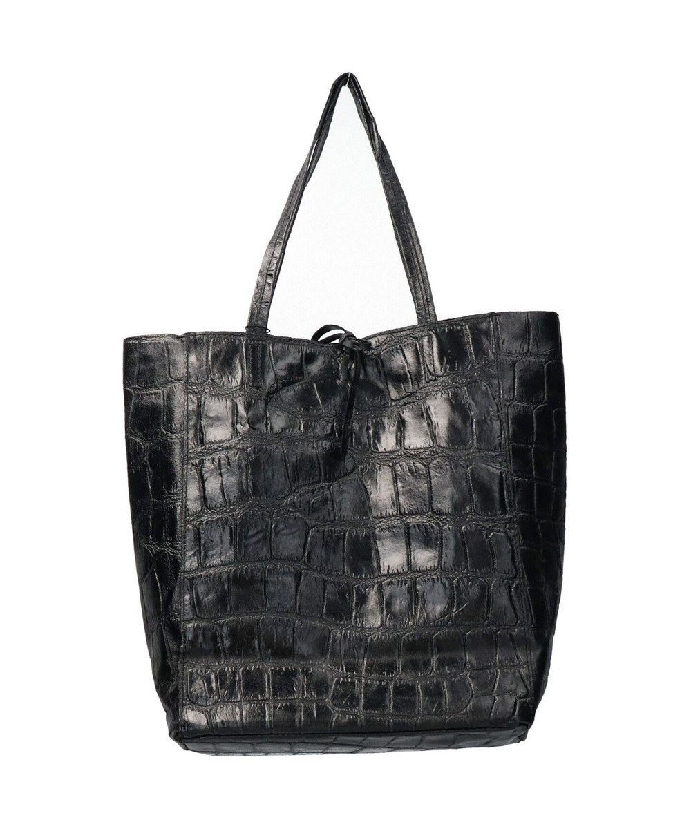 INTER-CHAUSSURES 【ANDREA CARDONE ITALI】ファスナー付き型押しレザートートバッグ 