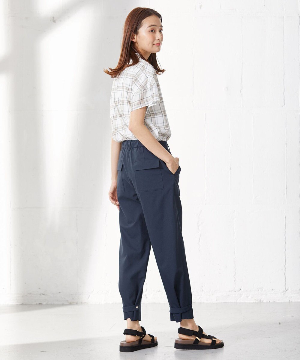 J.PRESS LADIES 【2WAY・洗える】ポリエステルリネンパンプキンシェル ベイカー パンツ 