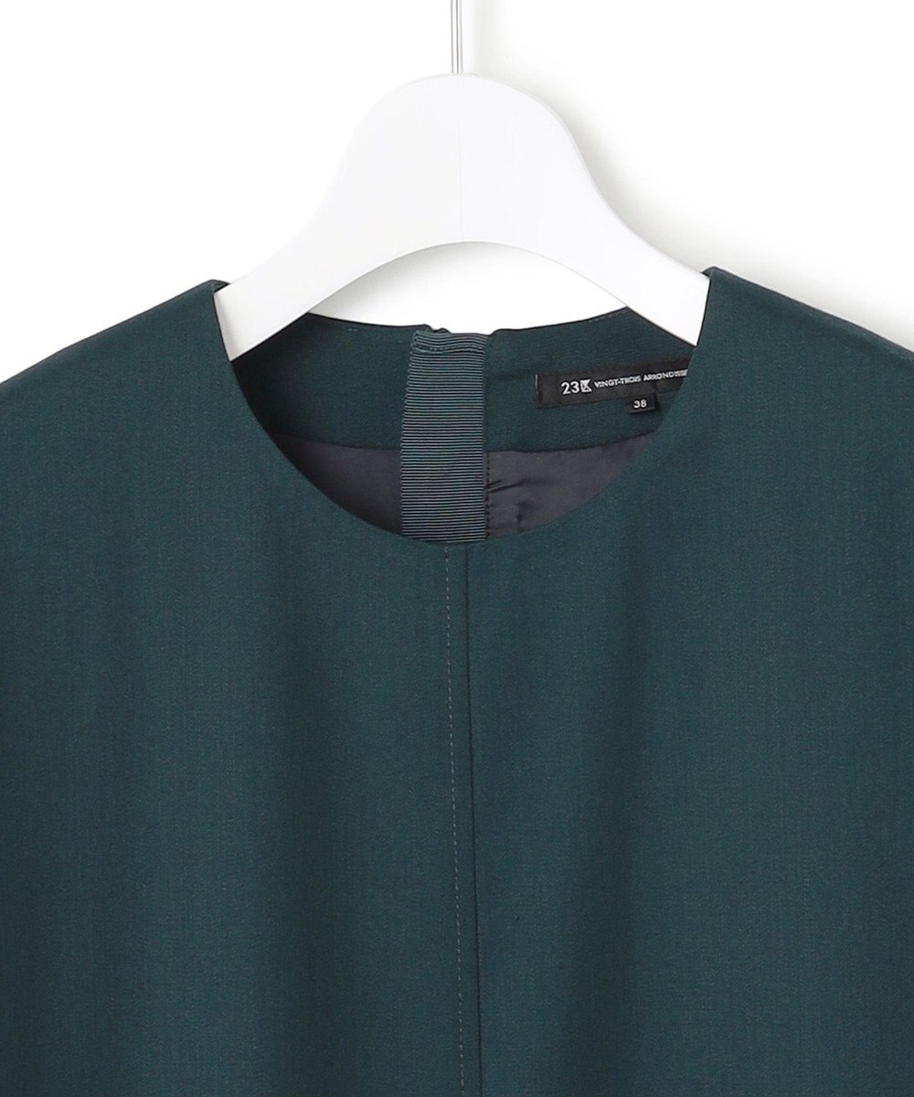 23区 L 【洗える】メリノウールサテン ワンピース 