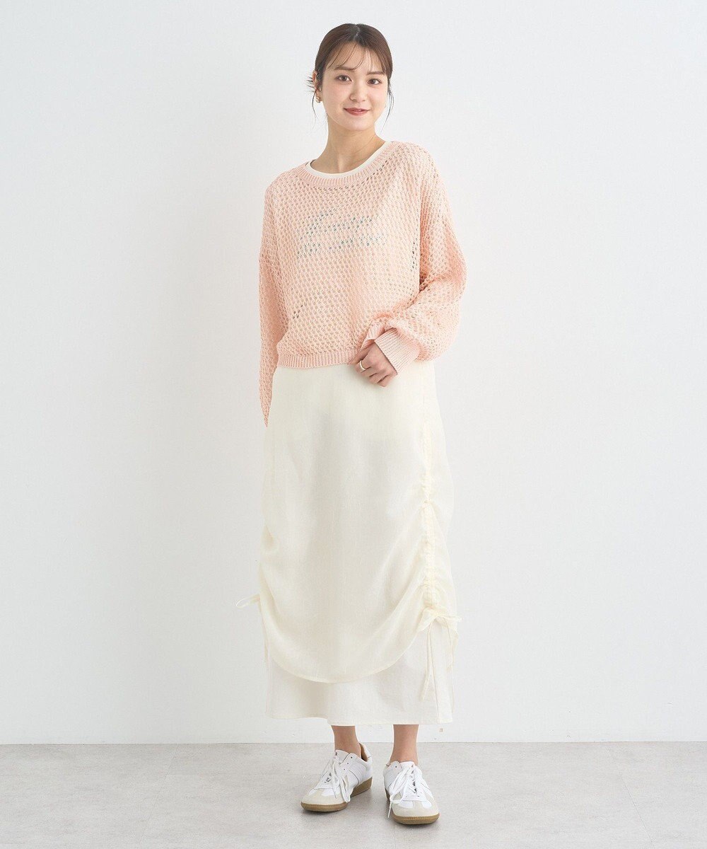 earth music&ecology スパンコールメッシュニットプルオーバー 