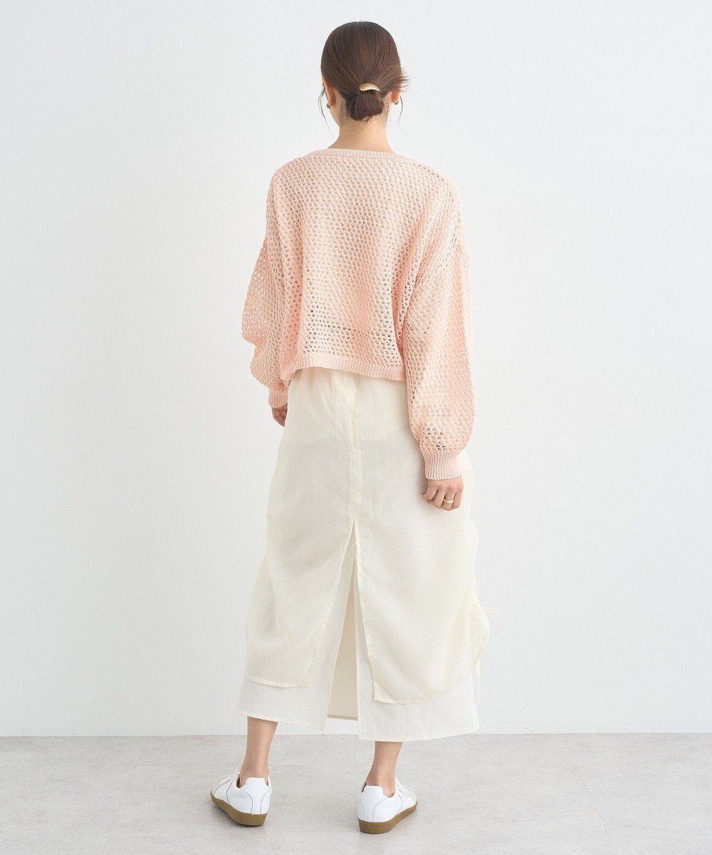 earth music&ecology スパンコールメッシュニットプルオーバー 