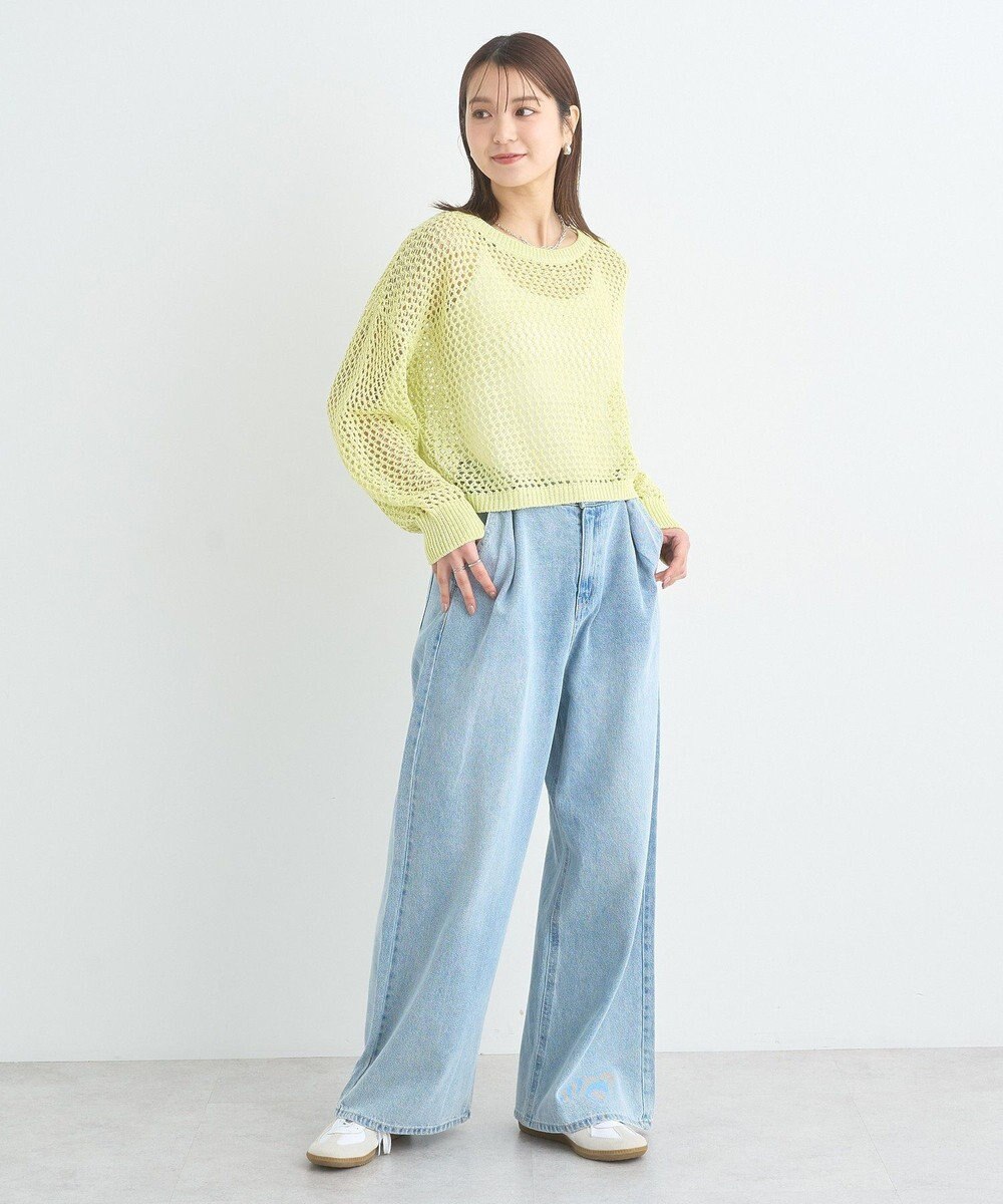 earth music&ecology スパンコールメッシュニットプルオーバー 