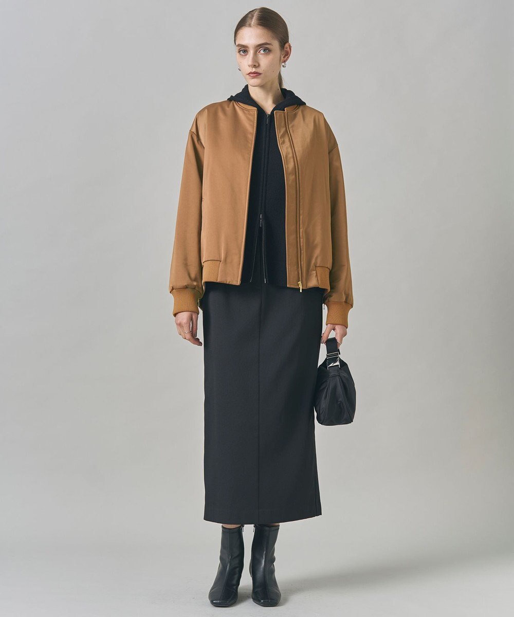 ICB 【洗える】 マットサテン MA-1ブルゾン 