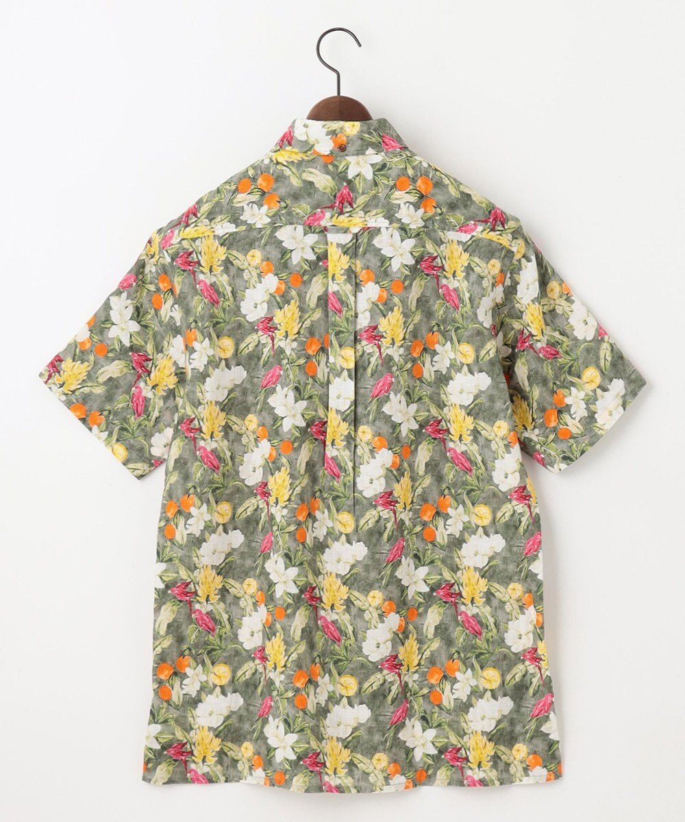 JOSEPH ABBOUD 【TEXTA・リネン100％】BIRD＆フラワープリントシャツ 