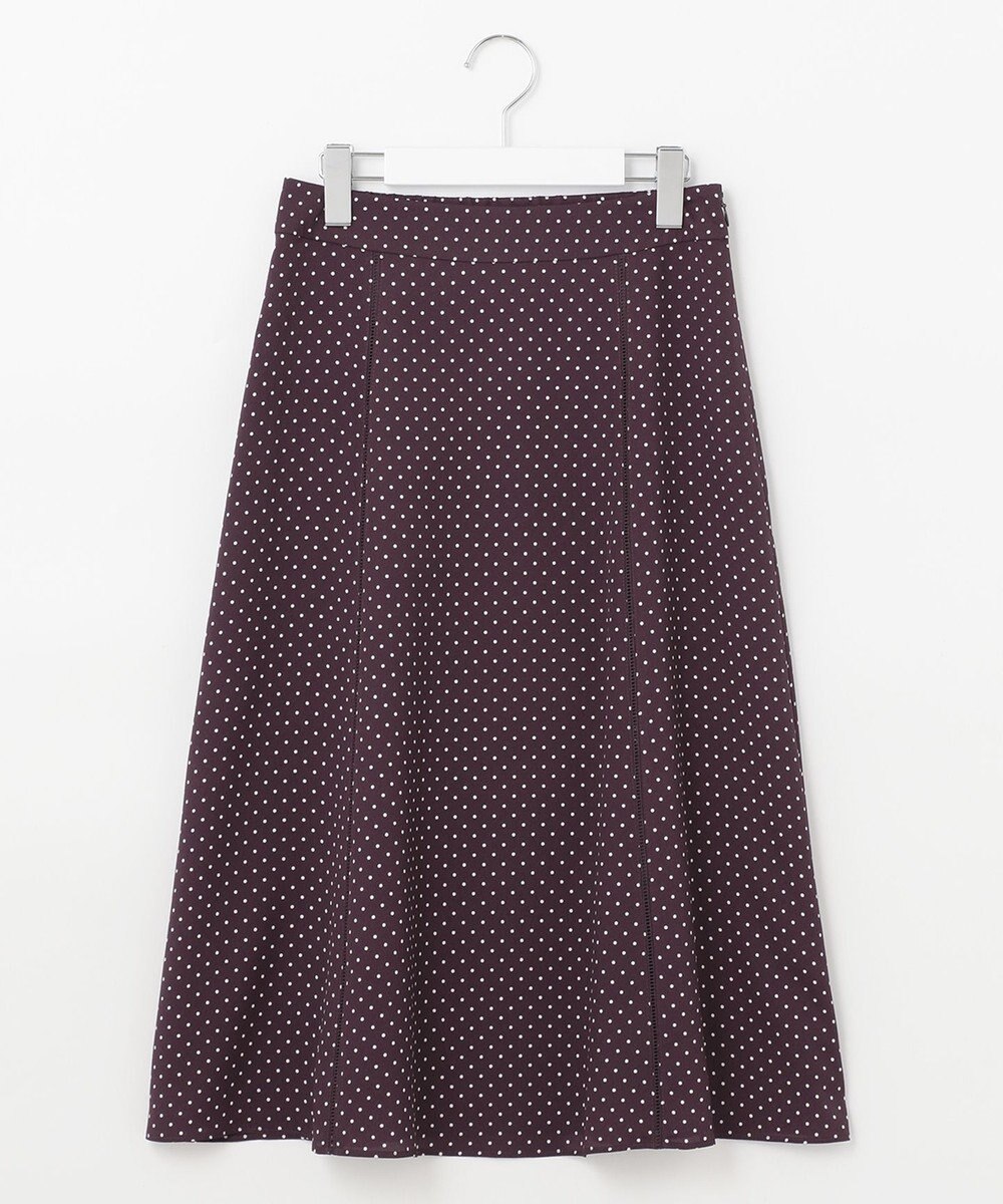 J.PRESS LADIES 【洗える】 ドットプリント フレアー スカート 