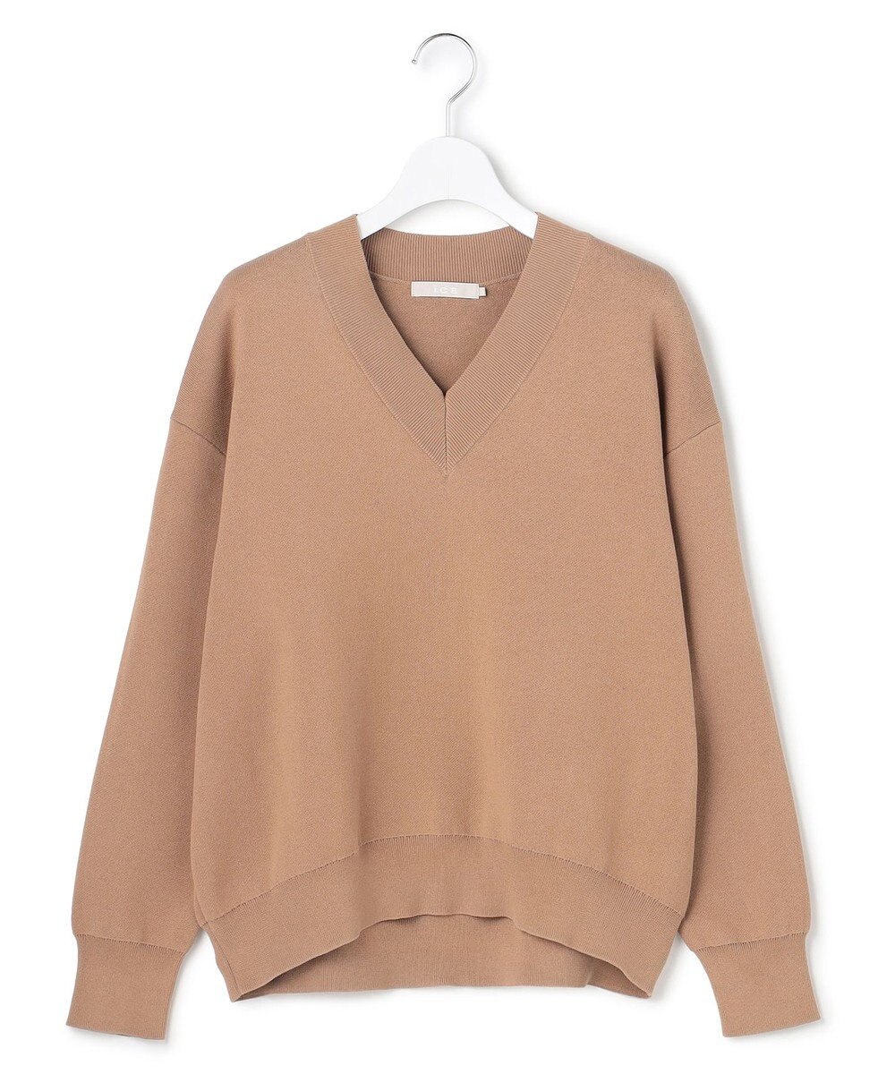 ICB 【先行予約】 コットンポリエステルスムース Vネックニット 
