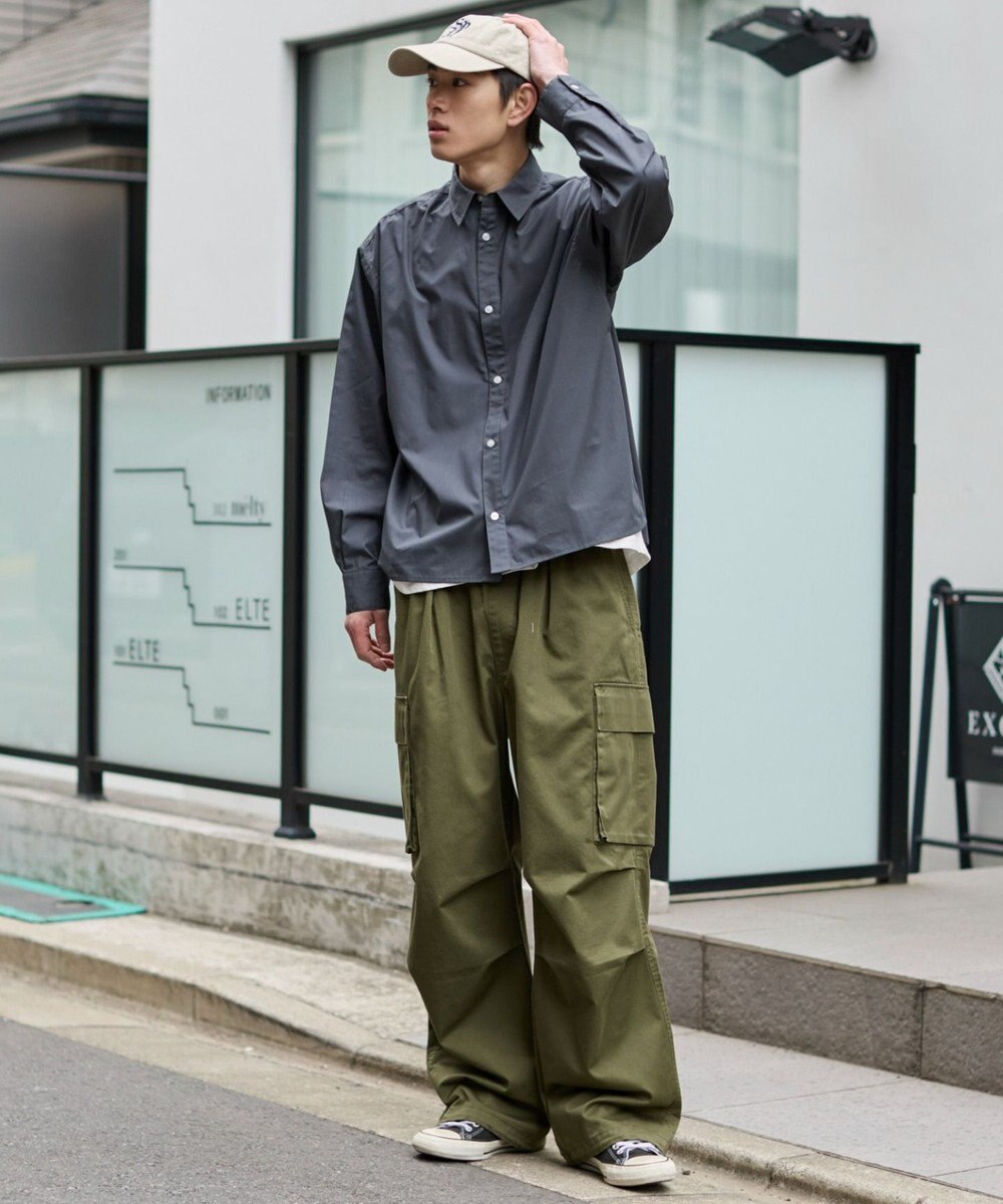 WEGO 【ユニセックス着用ITEM/MLサイズ展開】クロップドブロードシャツ 