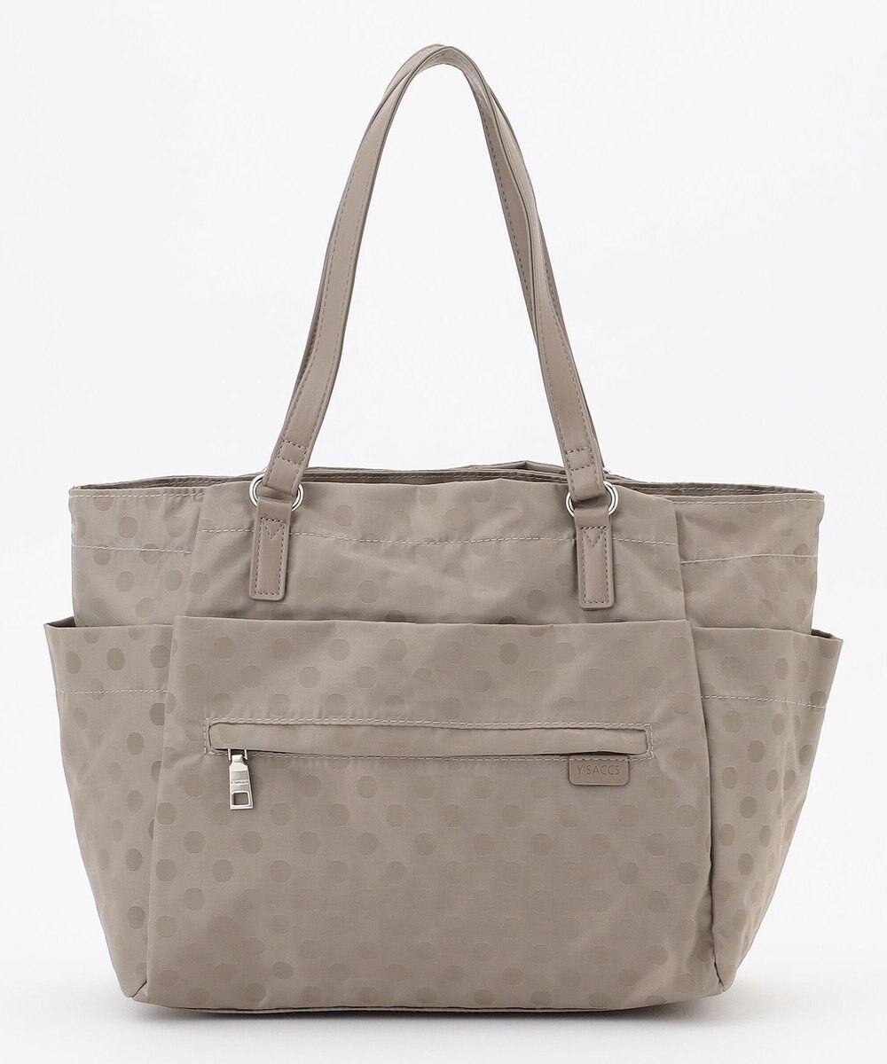 Y'SACCS ドットジャガードポーチ付きトートバッグ 