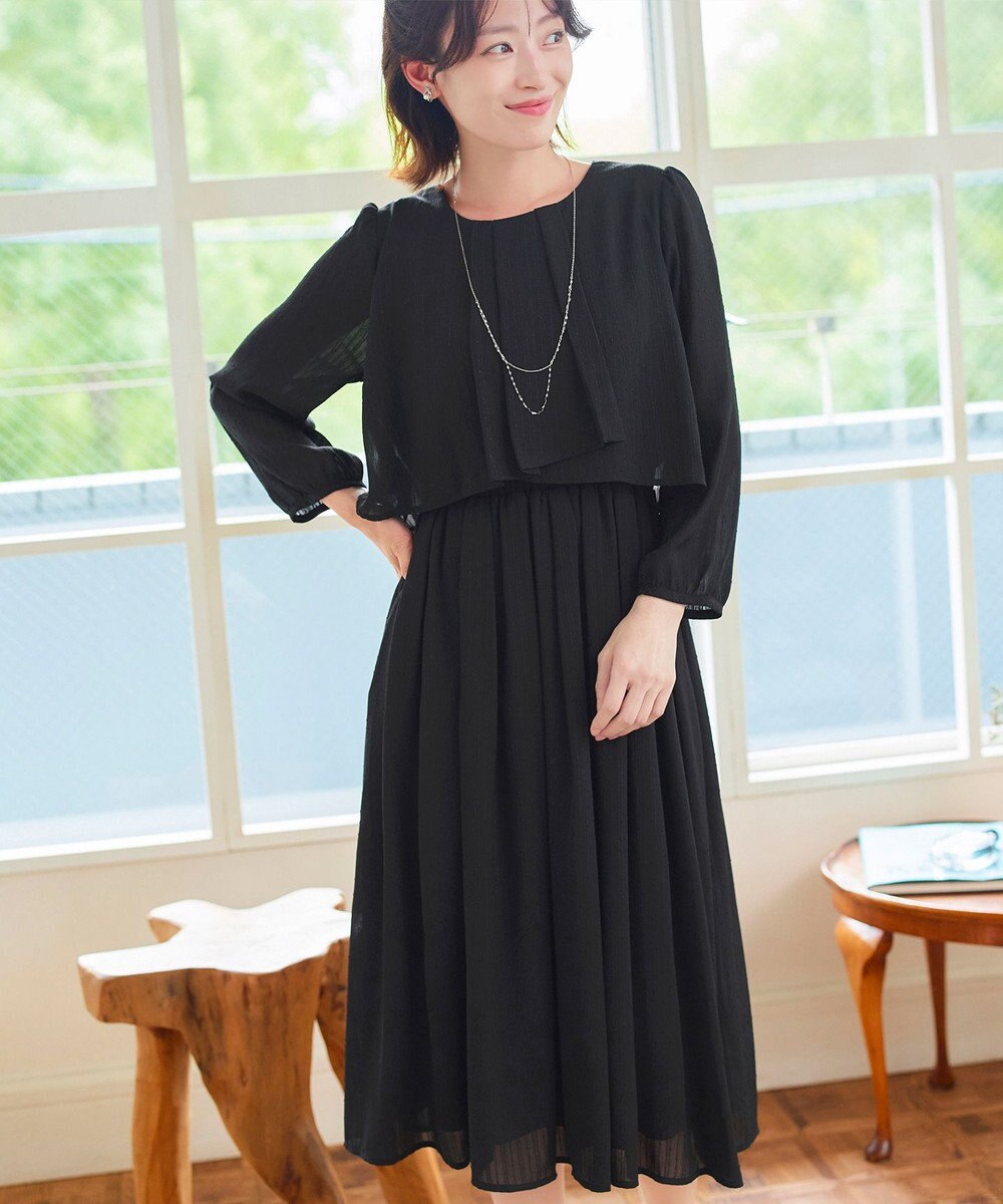 Tiaclasse 【新色追加】シフォンドレープワンピース 