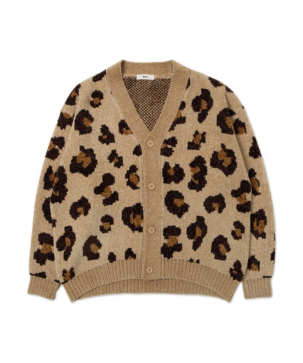 WEGO ベロアモールパターンカーディガン 