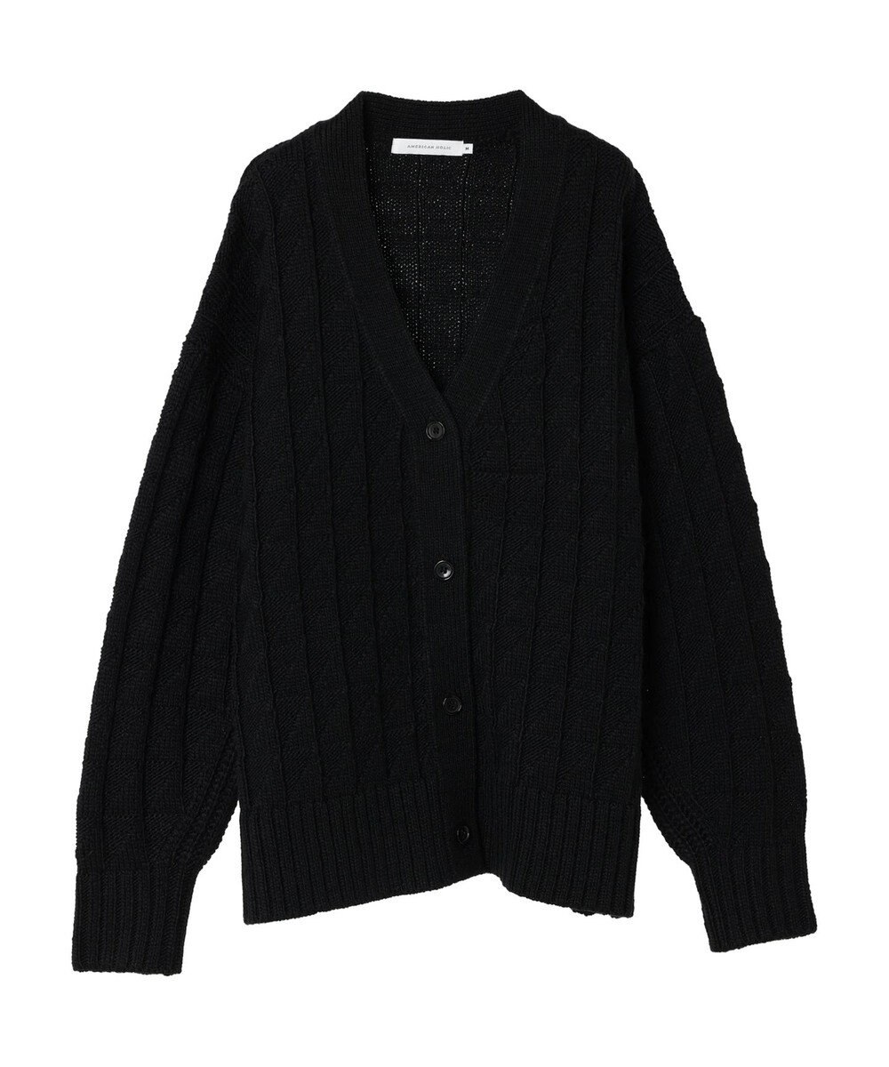 AMERICAN HOLIC スクエア柄Ｖネックニットカーディガン 