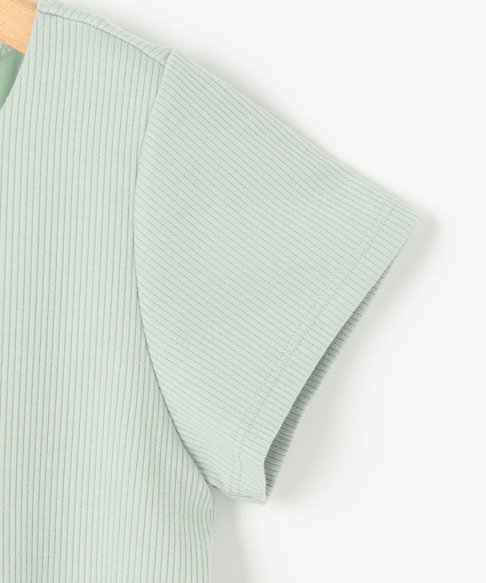 組曲 L 【WEB限定】ストライプジャガード カップ付きTシャツ 