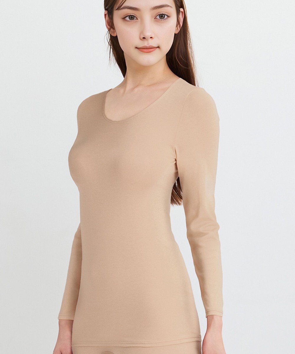 WACOAL あったかインナー 【ふんわりあったか】 8分袖 長袖 ネック浅め 天綿オーガニックを使用 あたたかい ムレにくい しなやかでやわらかい レディース CLD311 /ワコール 