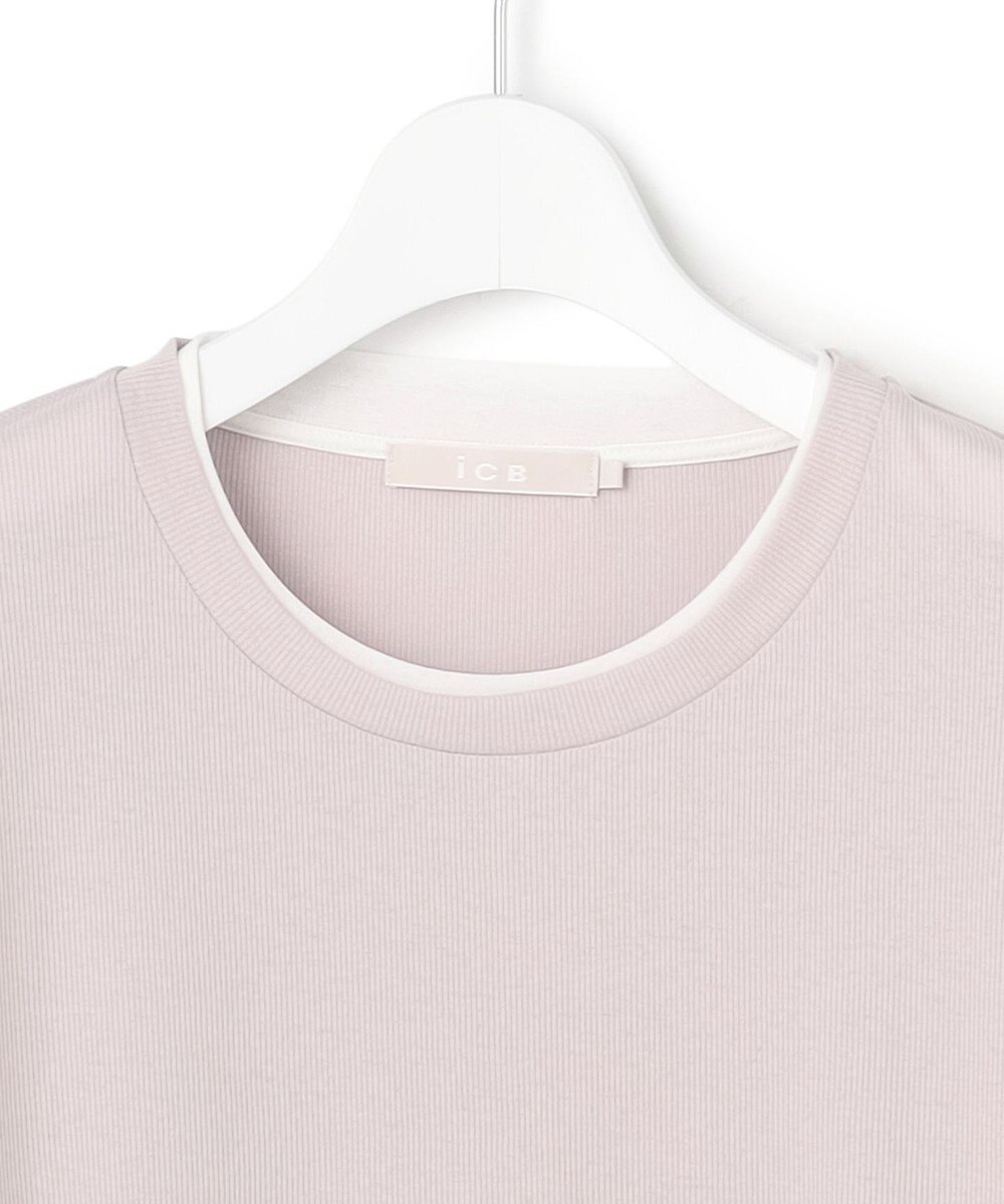 ICB L セミシアーテレコ レイヤード風カットソー 