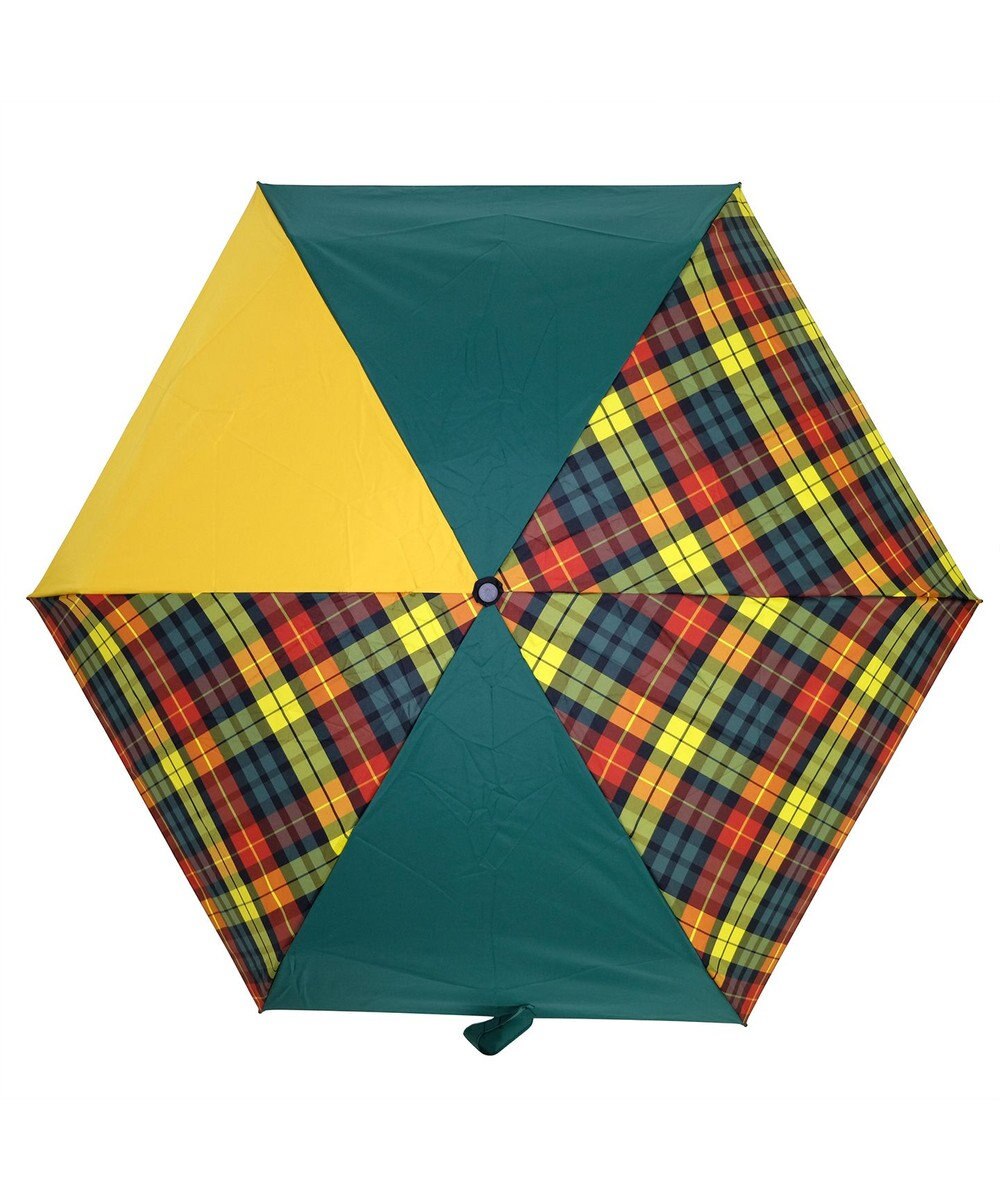 +RING 【UVカット90%以上】【簡単開閉】【数量限定】レディース向け  晴雨兼用折傘 53cm GRN-CHK T1253 