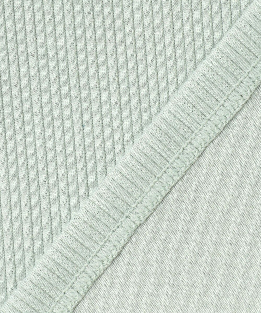 組曲 L 【WEB限定】ストライプジャガード カップ付きTシャツ 