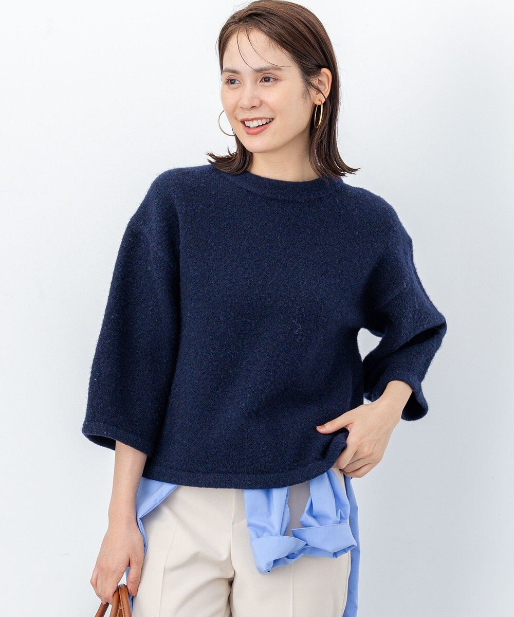組曲 L ハーフスリーブミルド ニットプルオーバー 