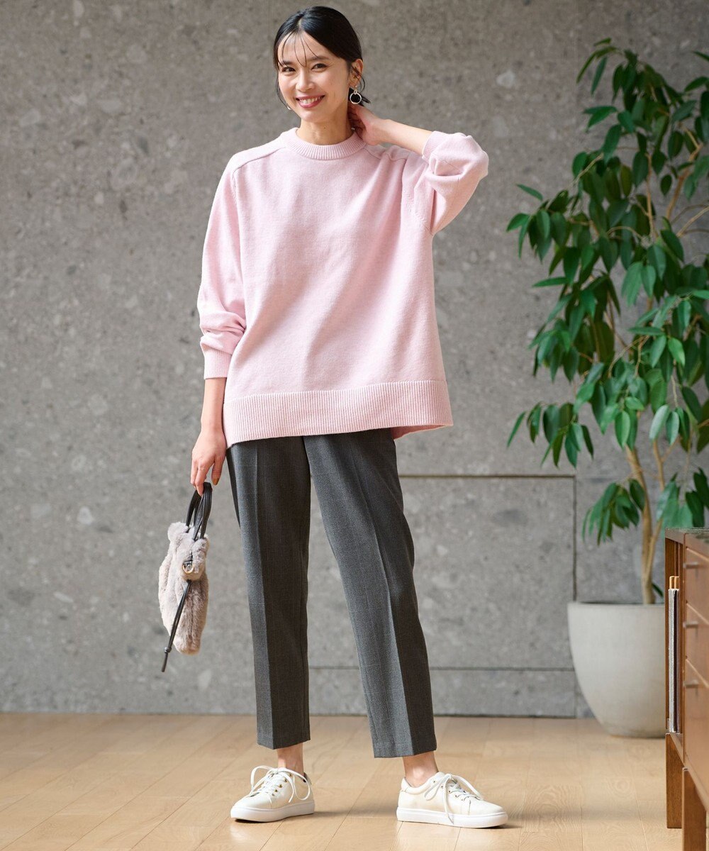 ANY L 【ウエストゴム/ストレッチ/裏起毛】シークレットウォーム　テーパードパンツ 