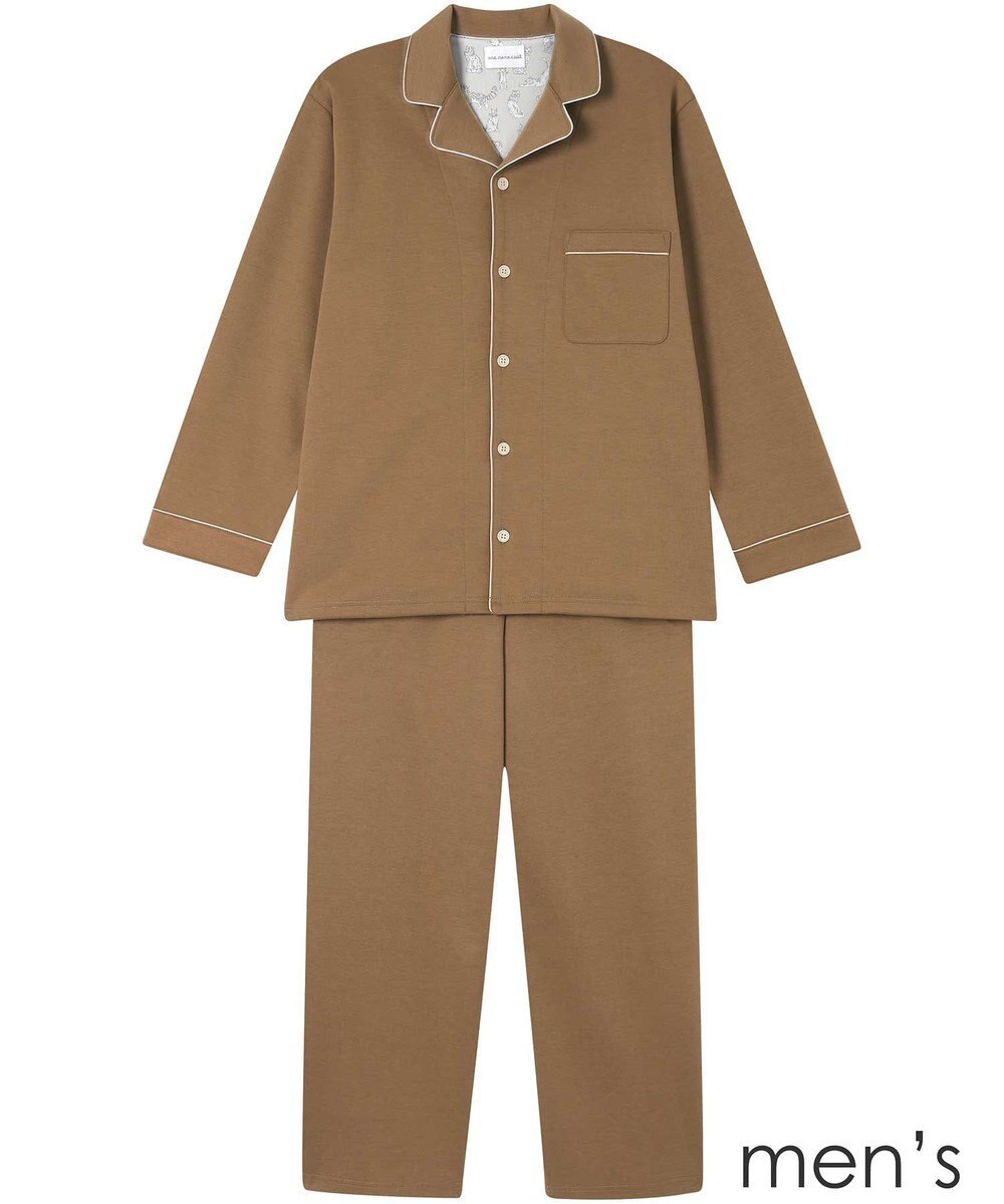 une nana cool 【綿混】ハイゲージダブルエアー メンズ長袖開襟 MADE WITH LIBERTY FABRIC 