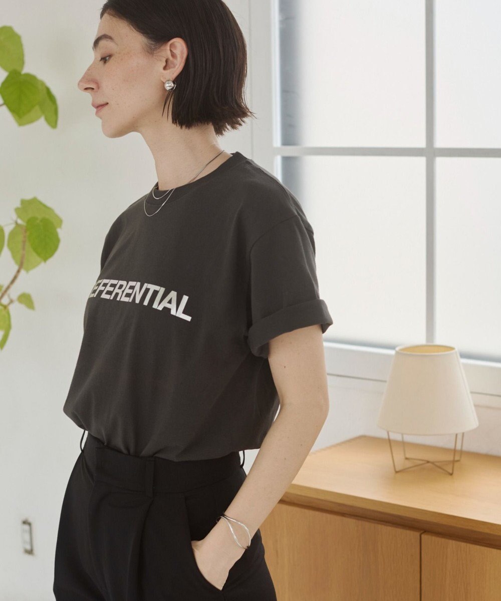 WEGO 【ANGIE VINTAGE】フロッキーロゴプリントTシャツ 