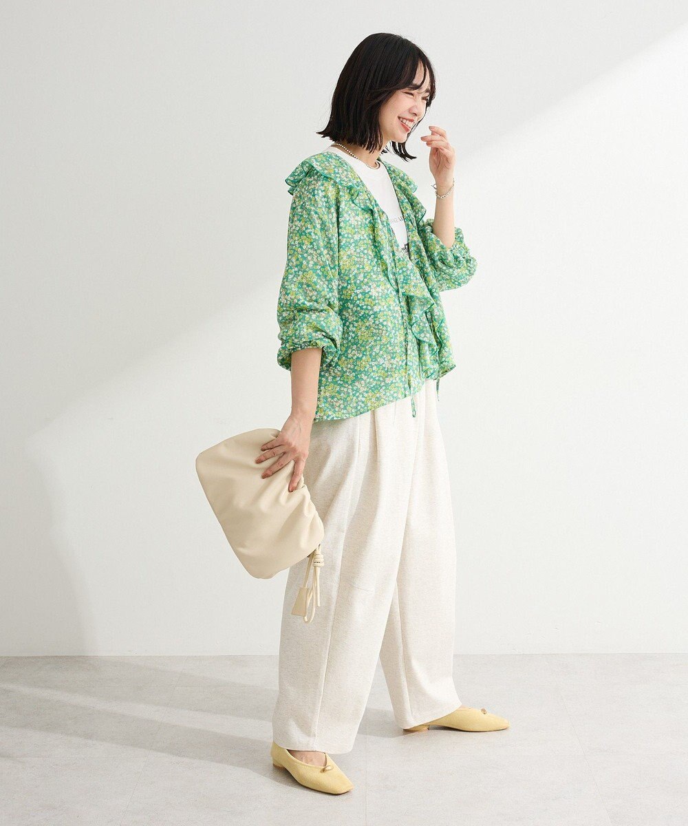 Green Parks 花柄フリルブラウス 