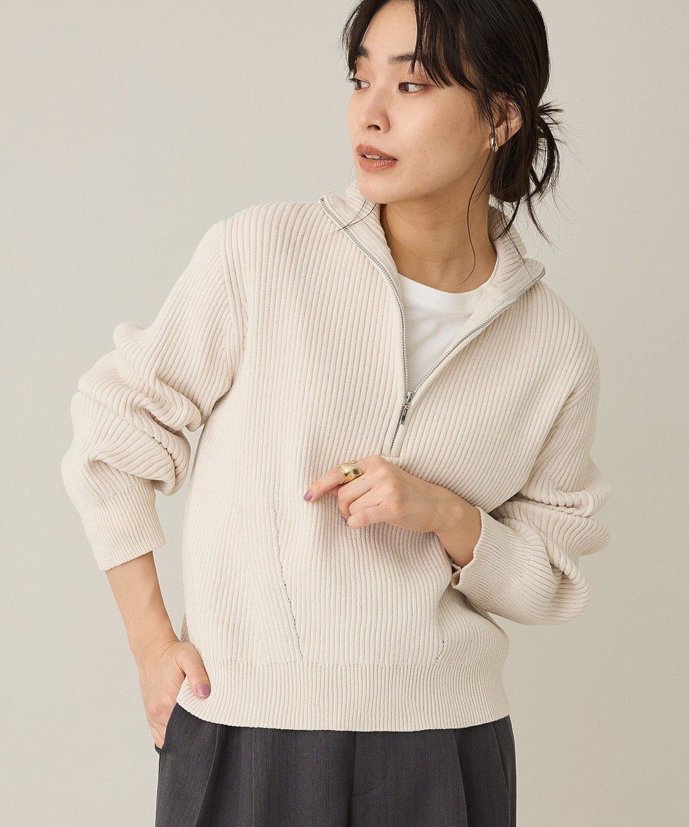 CRAFT STANDARD BOUTIQUE ミニモールハーフジップニットプルオーバー 