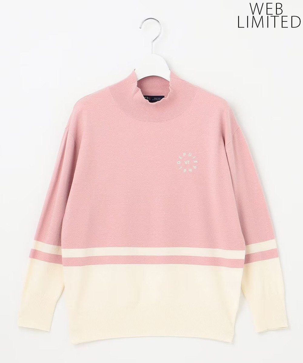 23区GOLF 【WOMEN/EC限定】カラーブロック モックニット ピンク系