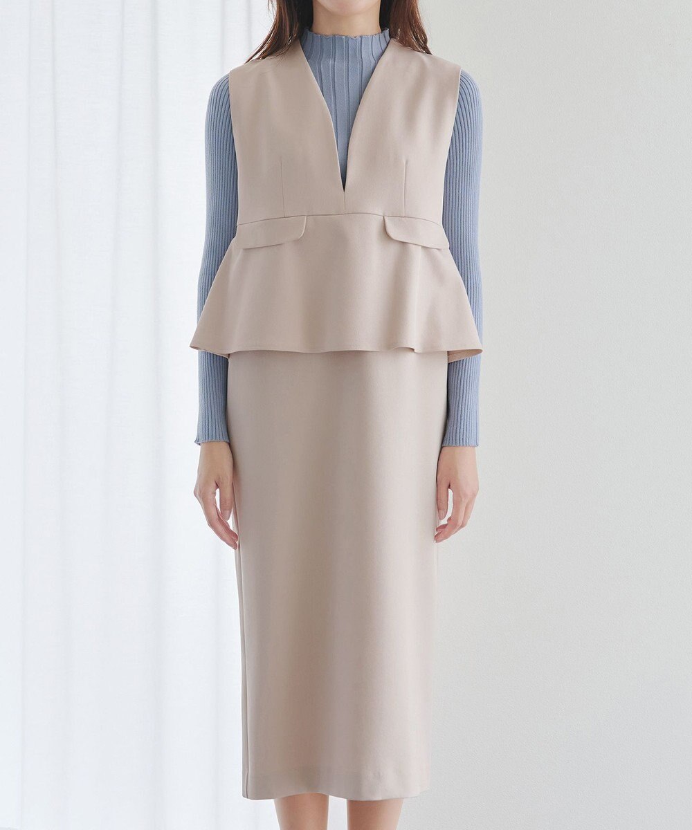 Tiaclasse 【安田美沙子さん着用】ペプラムジャンスカワンピース 