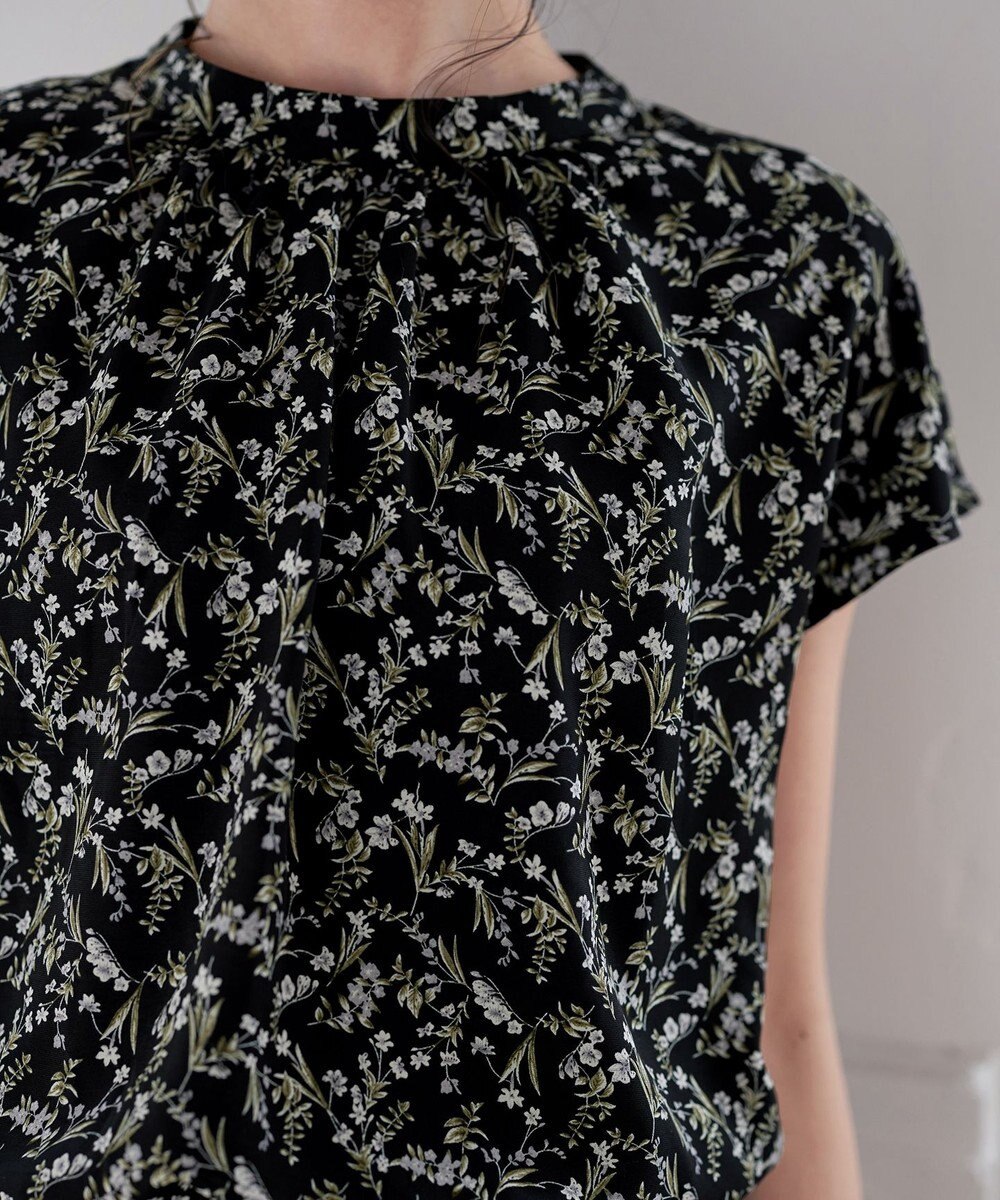 Tiaclasse 【洗える】花柄フレンチスリーブワンピース 