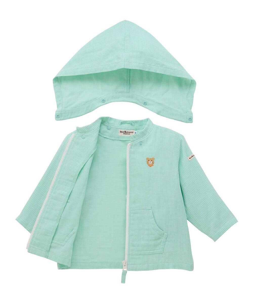 MIKI HOUSE HOT BISCUITS 【80-120cm】二重織ガーゼ素材 パーカ 