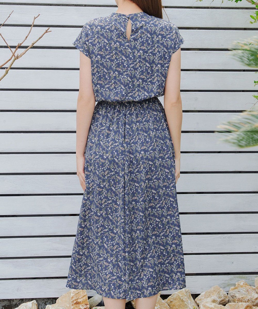 Tiaclasse 【洗える】花柄フレンチスリーブワンピース 