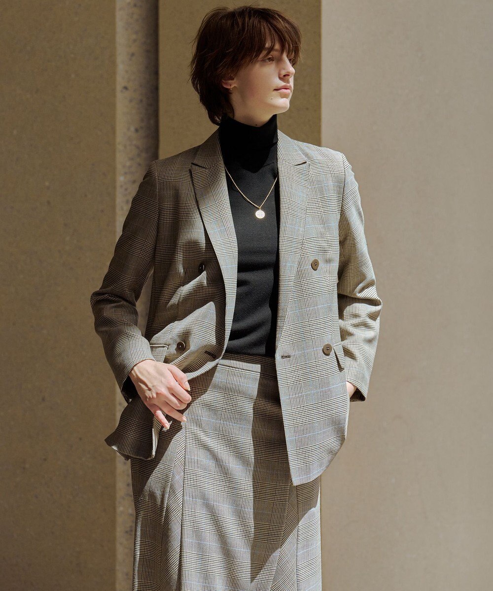 J.PRESS LADIES L モナベールツイル チェック フレア スカート 