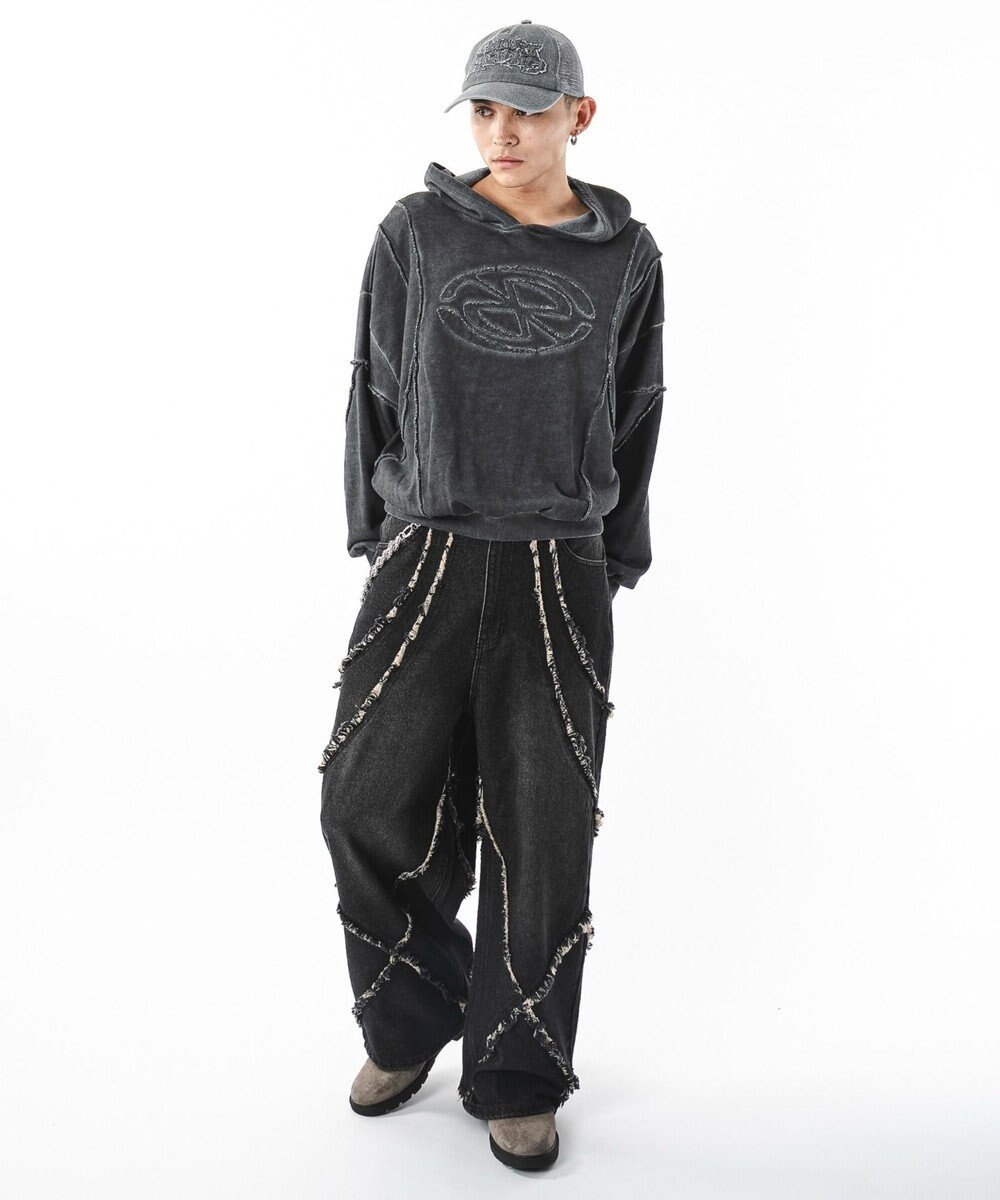 WEGO 【ユニセックス着用ITEM/MLサイズ展開】コールドダイスウィッチングプルパーカー 